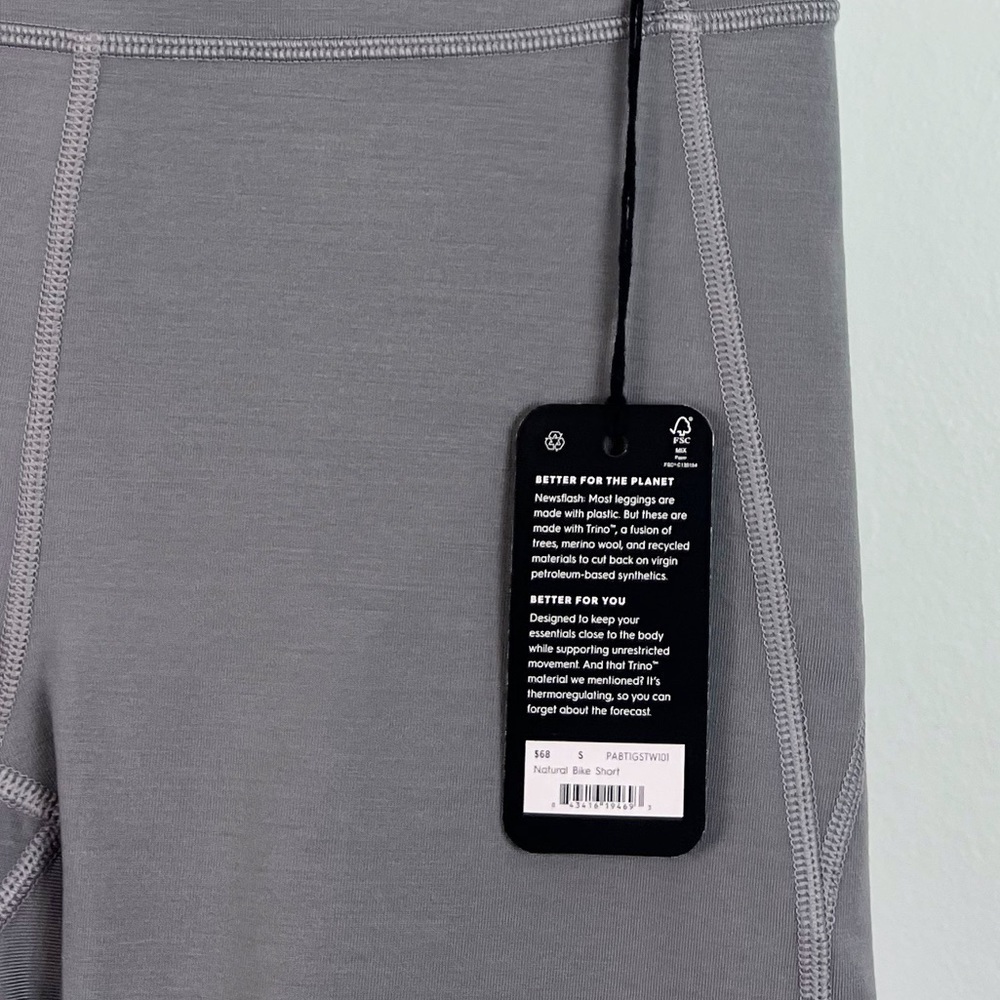 NWT Allbirds Womens Natural Bike Shorts Merino Wool Blend Grey - Picture 8 of 10